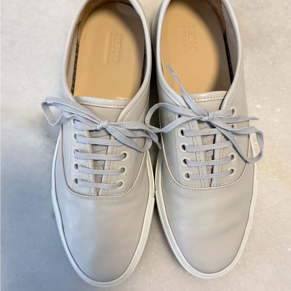 KOIO Men’s Portofino Low-Top Leather Sneakers in Sandstone - Picture 2 of 6